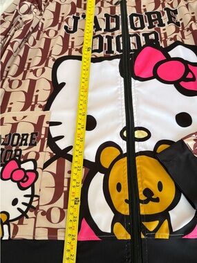 Dubbed Dior Pink White Yellow Hello Kitty Graphic Zip Jacket